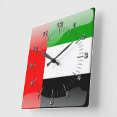 Glanzende vlag van de Verenigde Arabische Emiraten Vierkante Klok (Hoek)