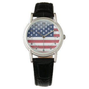 Glanzende vlag van de Verenigde Staten Horloge