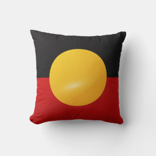 Glanzende vlag van het Aboriginaplein Kussen