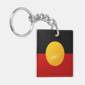 Glanzende vlag van het Aboriginaplein Sleutelhanger (Voorkant Links)
