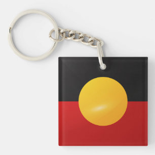 Glanzende vlag van het Aboriginaplein Sleutelhanger