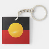 Glanzende vlag van het Aboriginaplein Sleutelhanger (Achterkant)