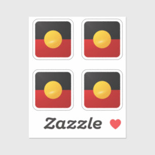 Glanzende vlag van het Aboriginaplein Sticker