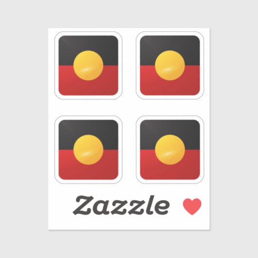 Glanzende vlag van het Aboriginaplein Sticker (Vel)