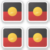 Glanzende vlag van het Aboriginaplein Sticker (Voorkant)