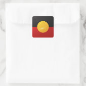 Glanzende vlag van het Aboriginaplein Vierkante Sticker (Tas)