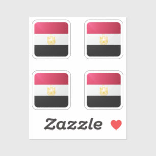 Glanzende vlag van het Egyptische plein Sticker