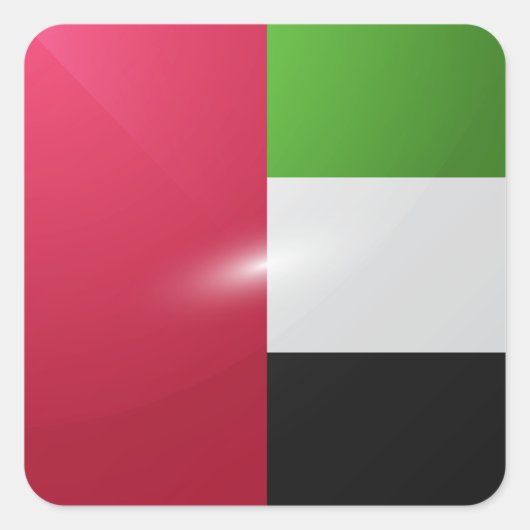 Glanzende vlag van het UEA-vierkant Vierkante Sticker (Voorkant)