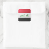 Glanzende vlag van Irak Vierkante Sticker (Tas)
