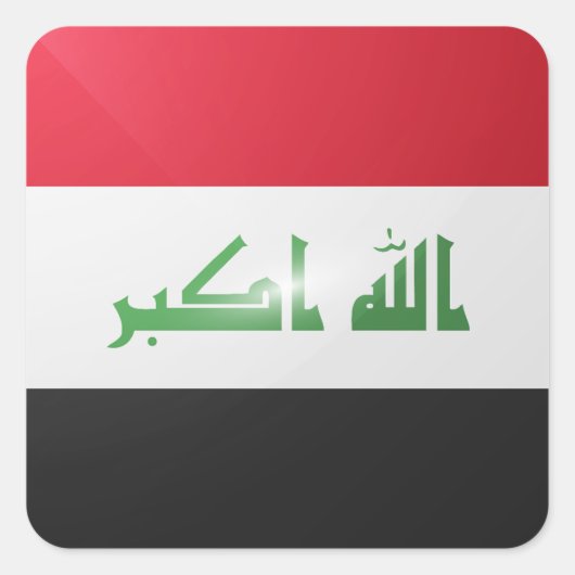 Glanzende vlag van Irak Vierkante Sticker (Voorkant)