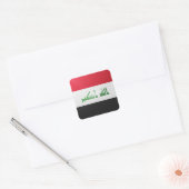 Glanzende vlag van Irak Vierkante Sticker (Envelop)