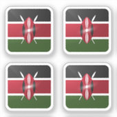Glanzende vlag van Kenia Sticker (Voorkant)