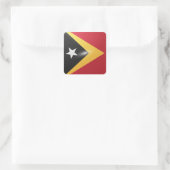 Glanzende vlag van Oost-Timor Vierkante Sticker (Tas)
