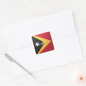 Glanzende vlag van Oost-Timor Vierkante Sticker (Envelop)