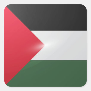 Glanzende vlag van Palestina Vierkante Sticker