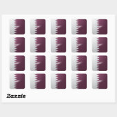 Glanzende vlag van Qatar Vierkante Sticker (Vel)