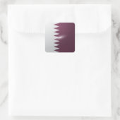 Glanzende vlag van Qatar Vierkante Sticker (Tas)