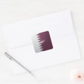 Glanzende vlag van Qatar Vierkante Sticker (Envelop)