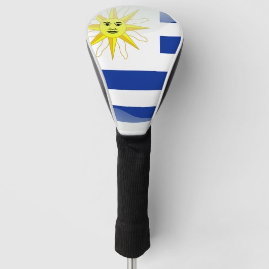 Glanzende vlag van Uruguay Golfheadcover (Voorkant)