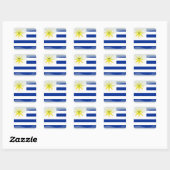 Glanzende vlag van Uruguay Vierkante Sticker (Vel)