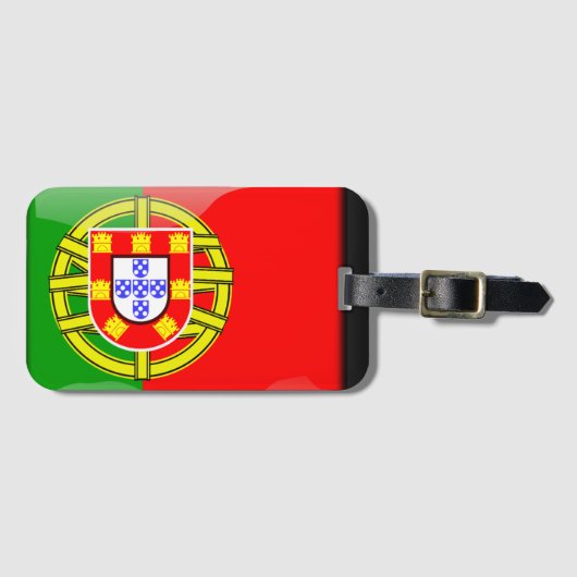 Glanzende vlag voor Portugal Bagagelabel (Voorkant (horizontaal))