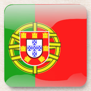 Glanzende vlag voor Portugal Drankjes Onderzetter