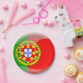 Glanzende vlag voor Portugal Papieren Bordje (Feest)