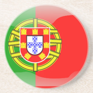 Glanzende vlag voor Portugal Zandsteen Onderzetter
