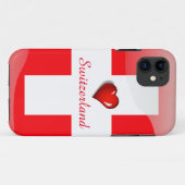Glanzende vlag Zwitserland Case-Mate iPhone Case (Achterkant (horizontaal))