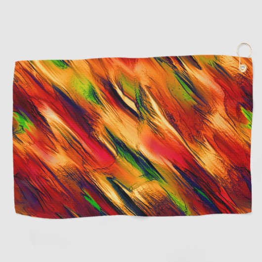 Glanzende vlek van rood naar oranje, een beetje gr golfhanddoek (Horizontaal)