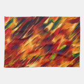 Glanzende vlek van rood naar oranje, een beetje gr theedoek (Horizontaal)