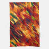 Glanzende vlek van rood naar oranje, een beetje gr theedoek (Verticaal)