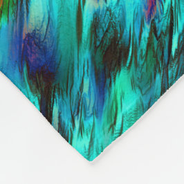 Glanzende vlekken van blauw naar cyaan, roodbaars fleece deken