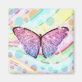 Glanzende Vlinder Magneet (Voorkant)
