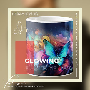 Glanzende Vlinder Ontwerp Keramische Mok