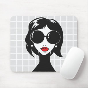 Glanzende Vrouw Grid Muismat