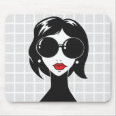 Glanzende Vrouw Grid Muismat (Voorkant)