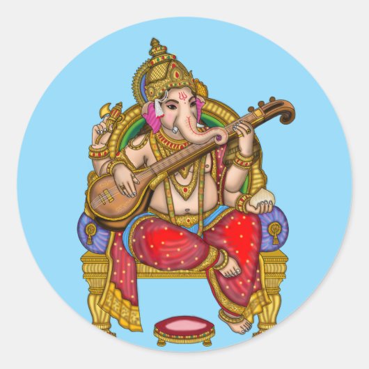 Glanzende Waterdichte Sticker van Heer Ganesha (Voorkant)