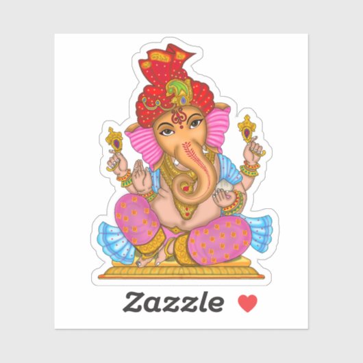 Glanzende Waterdichte Sticker van Heer Ganesha (Vel)