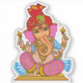 Glanzende Waterdichte Sticker van Heer Ganesha (Voorkant)