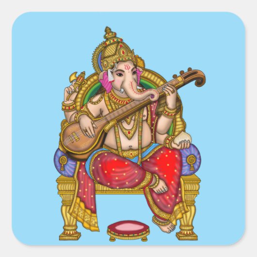 Glanzende Waterdichte Sticker van Heer Ganesha (Voorkant)