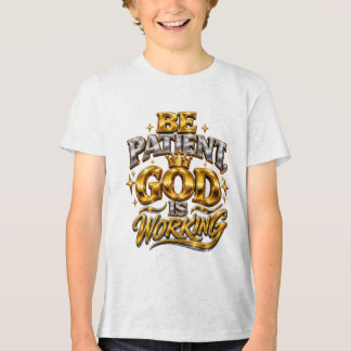 Glanzende wees geduldig God is aan het werk Kids H Tri-Blend Shirt