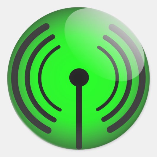 Glanzende wifi-sticker ronde sticker (Voorkant)