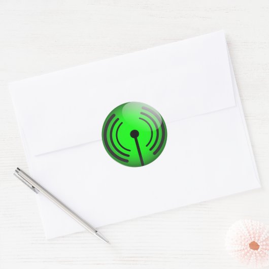 Glanzende wifi-sticker ronde sticker (Envelop)