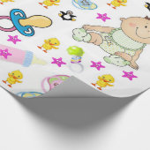 Glanzende wikkeling Paper Pacifiers Binky Cadeaupapier (Hoek)
