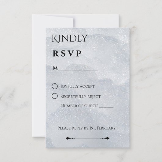 Glanzende Winter RSVP Kaart (Voorkant)