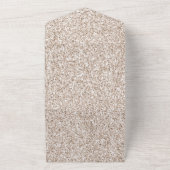 Glanzende witte crème glitter all in one uitnodiging (Buitenkant)
