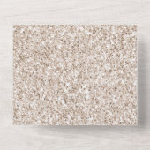 Glanzende witte crème glitter all in one uitnodiging (Achterkant)