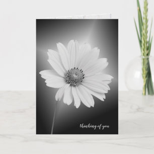 glanzende witte kosmos denkt aan jou kaart