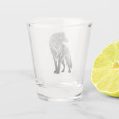 Glanzende wolf shotglas shot glas (Achterkant)
